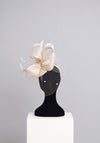 Gigi Headwear Medium Floral & Feather Occasion Fascinator, Ivory