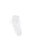 Isabella Chiffon Trim Communion Socks, White