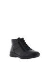 Softmode Cathy Side Zip Lace up Boots, Black