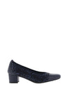 Softmode Ella Leopard Print Block Heel Shoes, Navy
