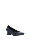Softmode Ella Leopard Print Block Heel Shoes, Navy
