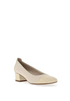 Softmode Hazel Leather Patent Block Heel Shoes, Beige