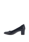 Softmode Kaylee Patent Croc Block Heel Shoes, Navy