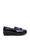 Softmode Patent Leather Tassel Loafer Style Shoes, Navy