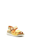 Softmode Gaby Leather Buckle Velcro Sandals, Green