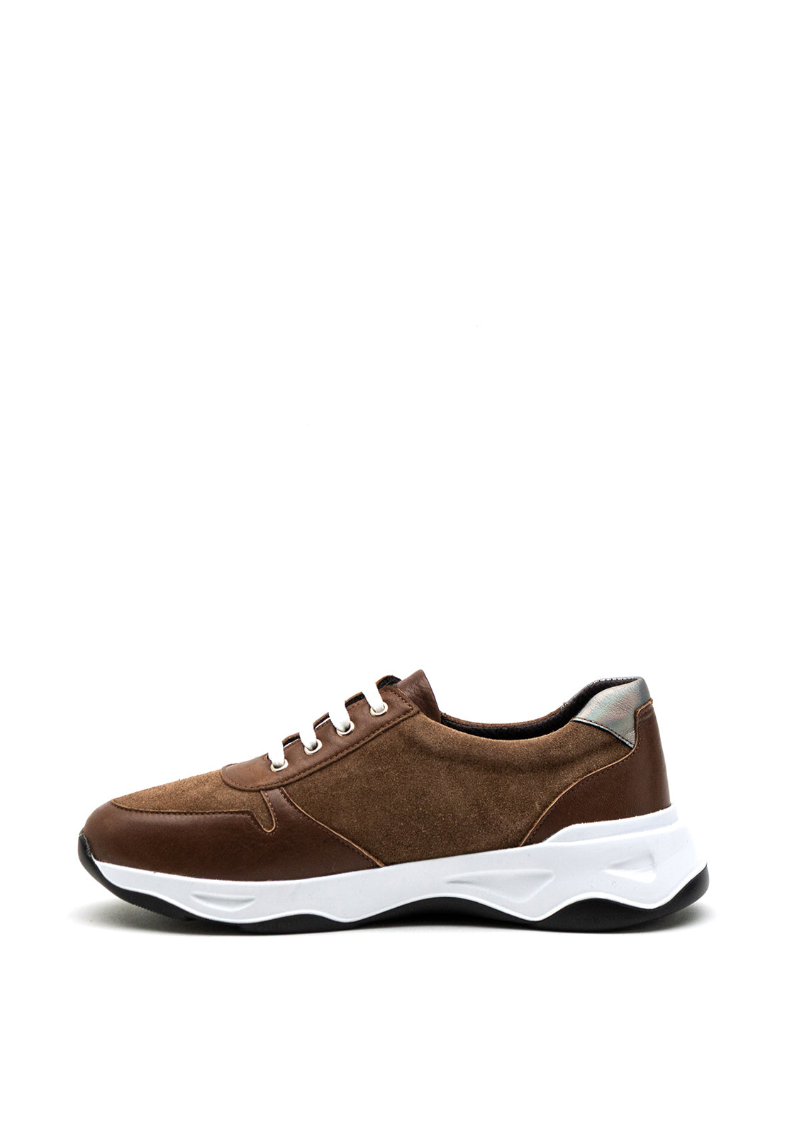 Softmode Abbey Leather Mix Chunky Sole Trainer, Brown Multi