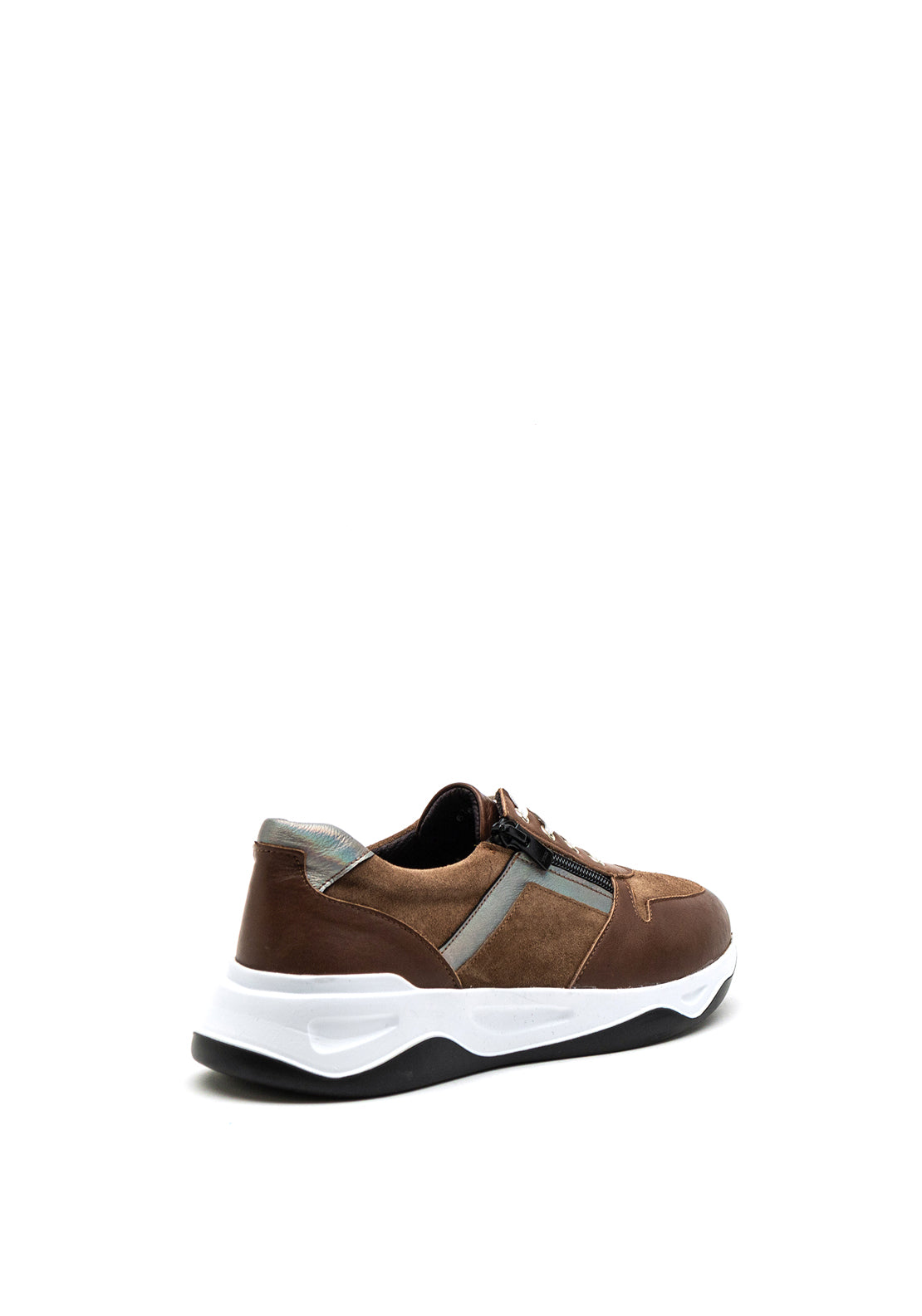 Softmode Abbey Leather Mix Chunky Sole Trainer, Brown Multi