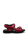 Softmode Camino Leather Patent Velcro Strap Sandals, Red