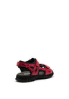 Softmode Camino Leather Patent Velcro Strap Sandals, Red