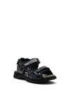 Softmode Camino Leather Patent Velcro Strap Sandals, Navy