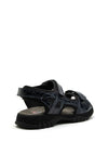 Softmode Camino Leather Patent Velcro Strap Sandals, Navy