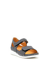 Softmode Greta Polka Dot Velcro Sandals, Navy