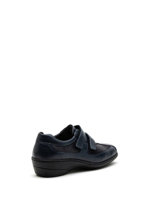 Softmode Harlee Dual Strap Leather Shoe, Navy