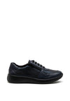 Softmode Hope Leather Embossed Stripe Lace Up Shoe, Navy
