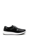 Softmode Jennie Leather Mix Panel Trainer, Black
