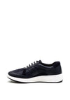 Softmode Rachel Embossed Leather Mix Trainer, Navy