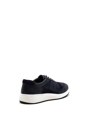 Softmode Rachel Embossed Leather Mix Trainer, Navy