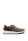 Softmode Ronnie Leopard Trim Trainers, Grey