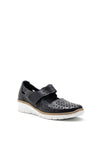 Softmode Terri Velcro Strap Comfort Shoes, Navy