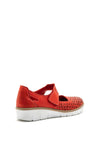 Softmode Terri Velcro Strap Comfort Shoes, Red