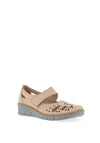 Softmode Taylor Velcro Strap Comfort Shoes, Beige