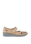 Softmode Taylor Velcro Strap Comfort Shoes, Beige