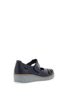 Softmode Taylor Velcro Strap Comfort Shoes, Navy