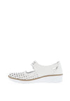 Softmode Terri Velcro Strap Comfort Shoes, White