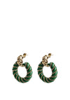 Seventy1 Circle Textured Hoop Earrings, Green and Gold