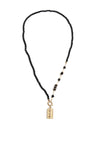 Seventy1 Beaded Pendant Necklace, Black & Gold