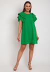 The Sofia Collection Frill Sleeve Shift Mini Dress, Green