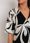 The Serafina Collection One Size Print Tunic Dress, Black