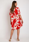 The Serafina Collection One Size Print Tunic Dress, Red