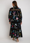 The Serafina Collection Floral Print with Broidery Maxi Dress, Black Multi