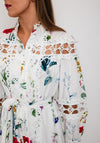 The Serafina Collection Floral Print with Broidery Maxi Dress, White Multi