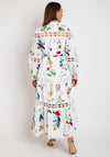 The Serafina Collection Floral Print with Broidery Maxi Dress, White Multi