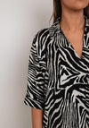 Serafina Collection Zebra Print Tunic Dress, Black