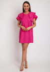 The Sofia Collection Frill Sleeve Shift Mini Dress, Fuchsia