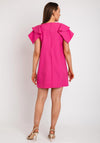 The Sofia Collection Frill Sleeve Shift Mini Dress, Fuchsia