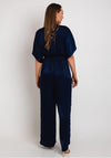 The Sofia Collection Batwing Sleeve Satin Jumpsuit, Navy