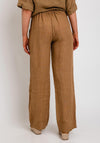 The Serafina Collection One Size Linen Wide Trouser, Taupe
