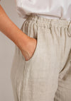 Serafina Collection One Size Linen Wide Trouser, Beige
