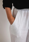 Serafina Collection One Size Linen Wide Trouser, White