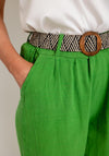 The Serafina Collection One Size Wide Leg Crop Trouser, Green