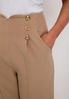 The Sofia Collection Wide Leg Button Trousers, Beige