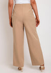 The Sofia Collection Wide Leg Button Trousers, Beige
