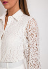 The Sofia Collection Floral Broidery Shirt, White