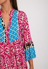 The Serafina Collection One Size Print Smock Dress, Pink Leopard