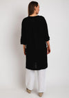 Serafina Collection One Size Long Tunic Dress, Black