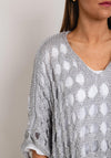 The Serafina Collection One Size Crochet Cape, Silver